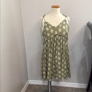 Patrons of Peace Olive Green Floral Dress